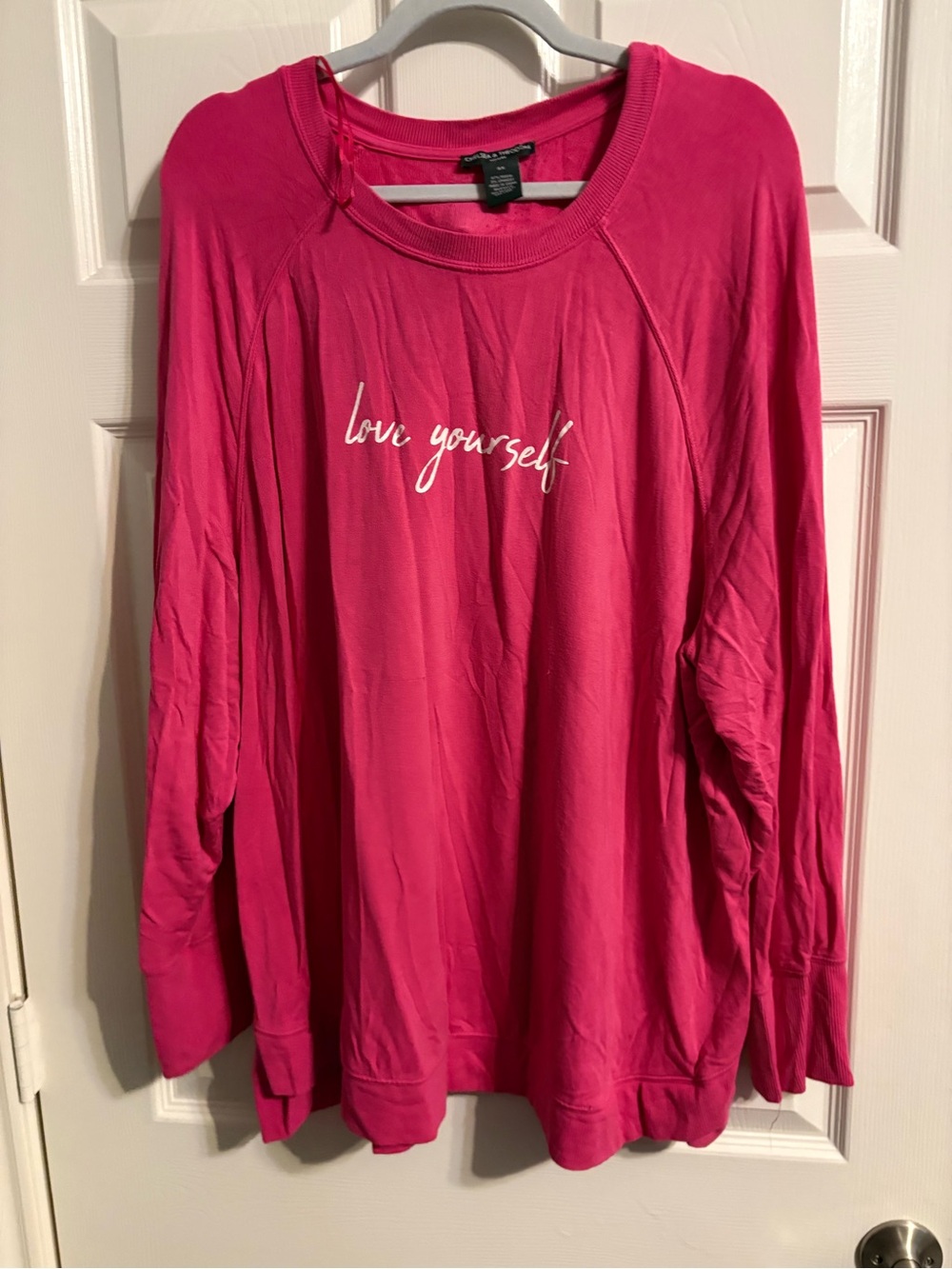 71- Chelsea & Theodore Fuchsia 'Love Yourself' Long-Sleeve Top